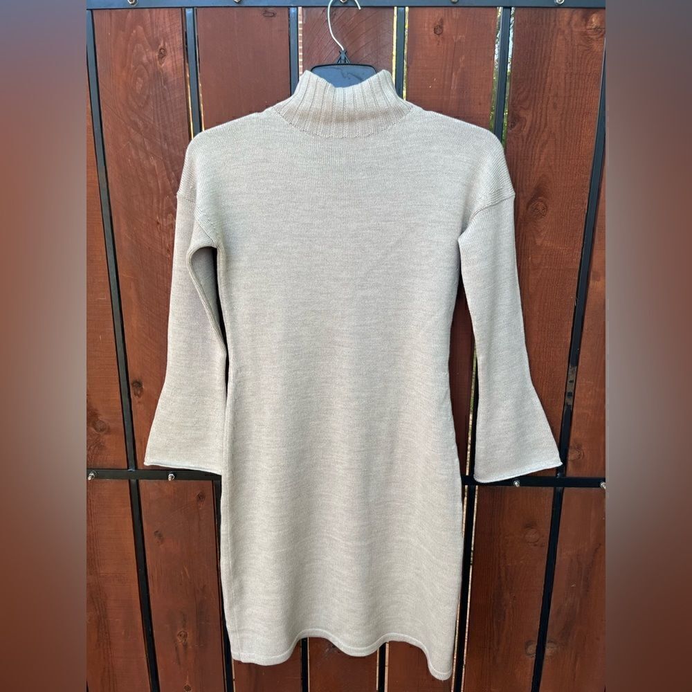 NWT MaxMara Leisure Navile Wool Sweater Turtleneck Dress Beige XS - Picture 3 of 8